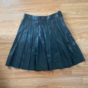 Maje pleated leather skirt